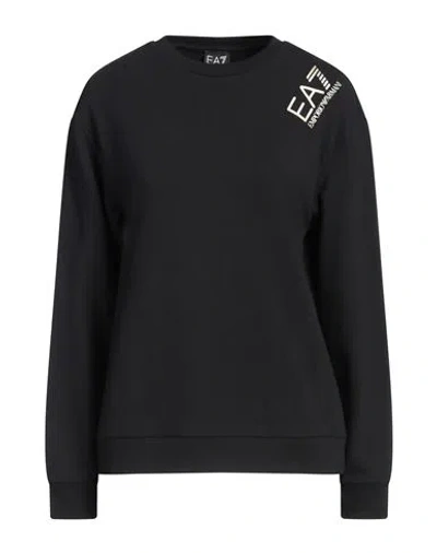 Ea7 Woman Sweatshirt Black Size Xxl Cotton, Elastane