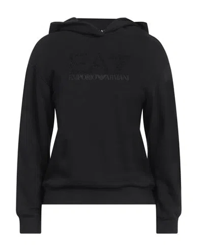 Ea7 Woman Sweatshirt Black Size Xxl Cotton, Polyester