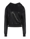 Ea7 Woman Sweatshirt Black Size Xxl Polyamide, Elastane, Metallic Fiber, Viscose, Polyester In Black