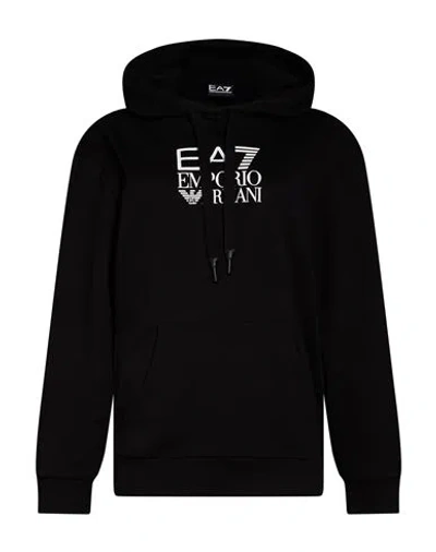 Ea7 Logo-print Drawstring Hoodie In Black