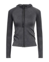 Ea7 Woman Sweatshirt Charcoal Size M Polyamide, Elastane In Grey