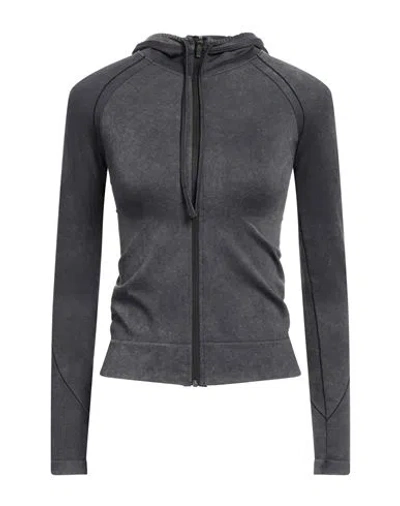 Ea7 Woman Sweatshirt Charcoal Size M Polyamide, Elastane In Grey