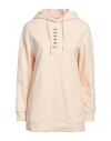 Ea7 Woman Sweatshirt Cream Size Xxl Cotton, Elastane In White