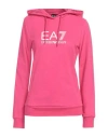 Ea7 Woman Sweatshirt Fuchsia Size L Cotton, Elastane In Pink
