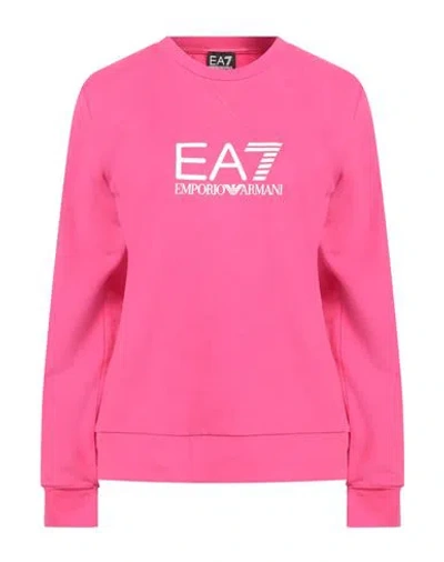 Ea7 Woman Sweatshirt Fuchsia Size M Cotton, Elastane In Pink
