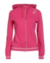 Ea7 Woman Sweatshirt Fuchsia Size Xl Cotton, Elastane, Polyester, Metallic Fiber In Pink