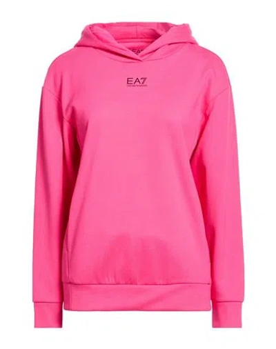 Ea7 Woman Sweatshirt Fuchsia Size Xl Polyester, Cotton In Pink