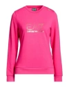 Ea7 Woman Sweatshirt Fuchsia Size Xl Polyester, Viscose, Elastane In Pink
