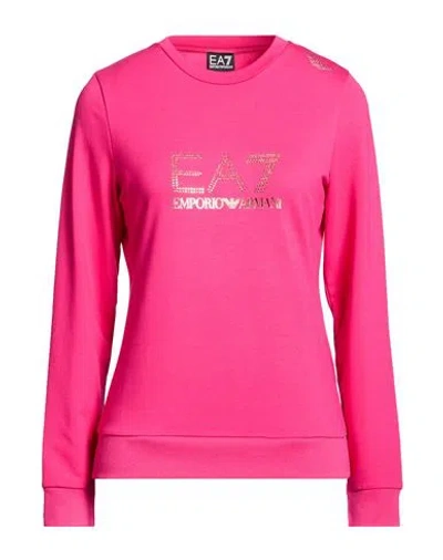 Ea7 Woman Sweatshirt Fuchsia Size Xl Polyester, Viscose, Elastane In Pink