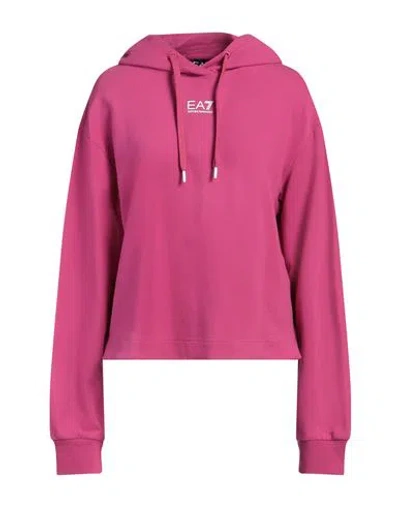 Ea7 Woman Sweatshirt Fuchsia Size L Cotton, Elastane In Pink