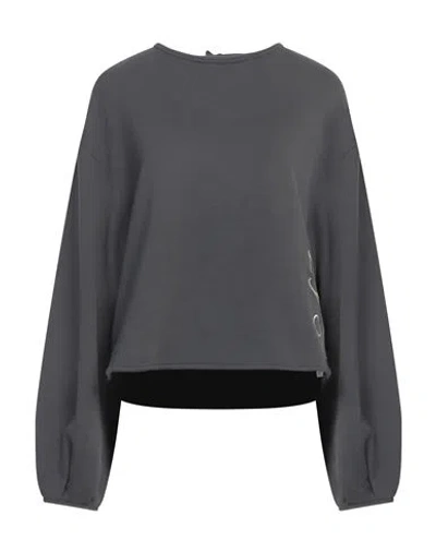 Ea7 Woman Sweatshirt Grey Size Xxl Cotton, Elastane