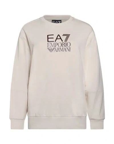 Ea7 Woman Sweatshirt Ivory Size L Cotton, Polyester