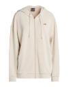 Ea7 Woman Sweatshirt Ivory Size L Polyester, Modal, Elastane In White