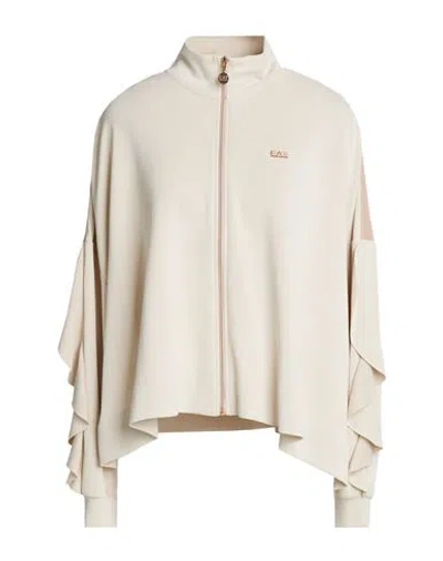 Ea7 Woman Sweatshirt Ivory Size M Polyester, Modal, Elastane In Multi