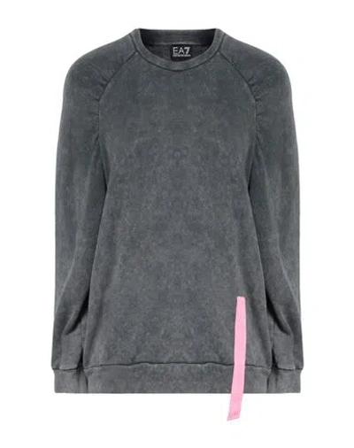 Ea7 Woman Sweatshirt Lead Size Xl Cotton In Grey
