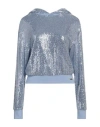 Ea7 Woman Sweatshirt Light Blue Size 3xl Polyamide, Elastane, Metallic Fiber, Viscose, Polyester