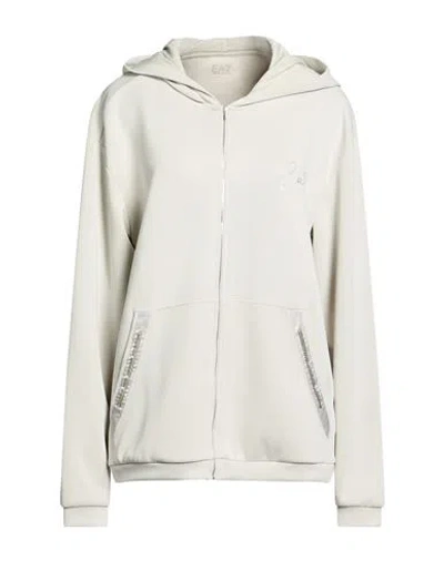 Ea7 Woman Sweatshirt Light Grey Size 3xl Polyester, Modal, Elastane In Gray