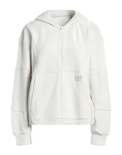 Ea7 Woman Sweatshirt Light Grey Size L Cotton, Polyester In Gray