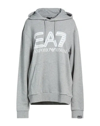 Ea7 Woman Sweatshirt Light Grey Size Xl Cotton In Gray