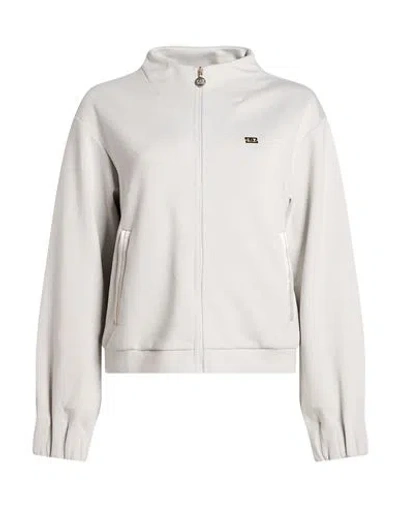 Ea7 Woman Sweatshirt Light Grey Size Xs Viscose, Polyester, Elastane In Gray