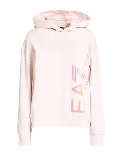 Ea7 Woman Sweatshirt Light Pink Size 3xl Organic Cotton, Modal, Elastane