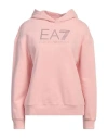 Ea7 Woman Sweatshirt Light Pink Size Xl Cotton, Polyester