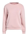 Ea7 Woman Sweatshirt Light Pink Size Xl Polyester, Modal, Elastane