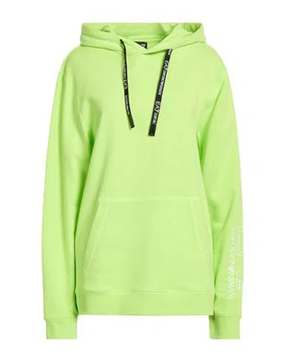 Ea7 Woman Sweatshirt Lime Green Size 3xl Cotton, Elastane