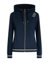 Ea7 Woman Sweatshirt Midnight Blue Size M Cotton, Elastane, Polyester, Metallic Fiber