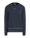 Ea7 Woman Sweatshirt Midnight Blue Size Xs Cotton, Elastane