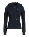 Ea7 Woman Sweatshirt Midnight Blue Size Xxs Cotton, Elastane