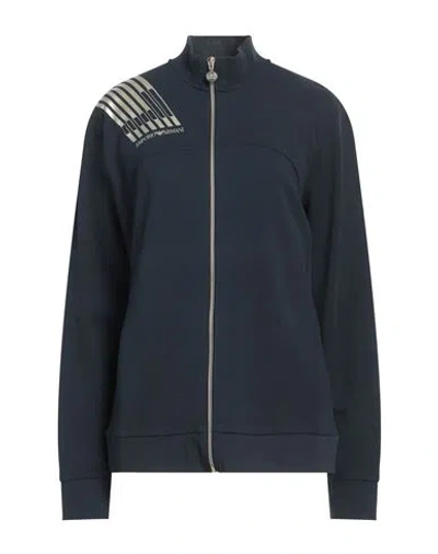 Ea7 Woman Sweatshirt Navy Size L Cotton, Elastane
