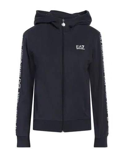 Ea7 Woman Sweatshirt Navy Size Xl Cotton, Elastane