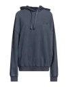 Ea7 Woman Sweatshirt Navy Size Xxl Cotton, Elastane In Navy