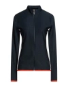 Ea7 Woman Sweatshirt Navy Size Xxl Polyester, Elastane In Blue