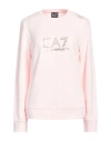Ea7 Woman Sweatshirt Pink Size L Polyester, Viscose, Elastane