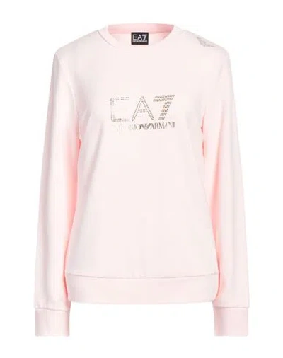 Ea7 Woman Sweatshirt Pink Size L Polyester, Viscose, Elastane