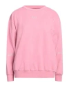 Ea7 Woman Sweatshirt Pink Size Xl Cotton, Elastane In Pink