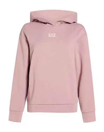 Ea7 Woman Sweatshirt Pink Size Xl Polyester, Cotton In Pattern