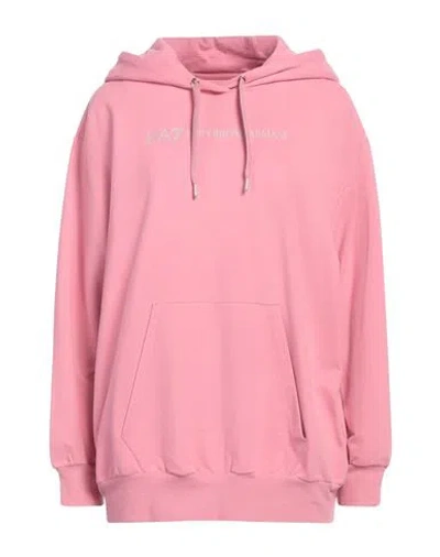 Ea7 Woman Sweatshirt Pink Size Xxl Cotton, Elastane