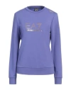 Ea7 Woman Sweatshirt Purple Size Xl Polyester, Viscose, Elastane In Purple