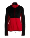 Ea7 Woman Sweatshirt Red Size Xl Polyester, Elastane