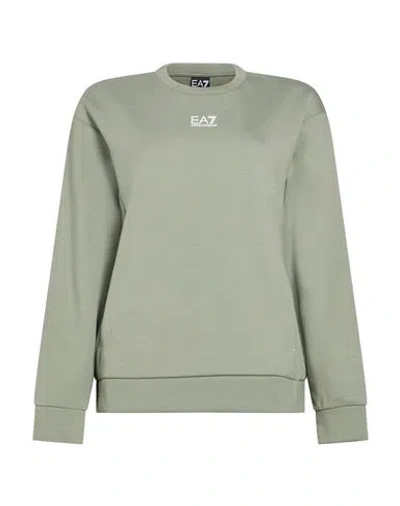 Ea7 Woman Sweatshirt Sage Green Size M Polyester, Cotton