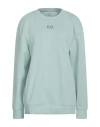 Ea7 Woman Sweatshirt Sky Blue Size Xxl Polyester, Cotton