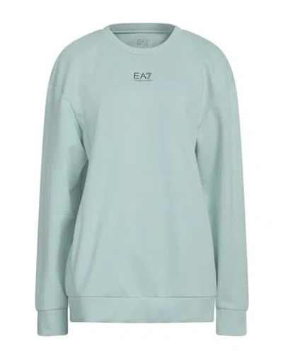 Ea7 Woman Sweatshirt Sky Blue Size Xxl Polyester, Cotton