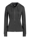 Ea7 Woman Sweatshirt Charcoal Size Xs Viscose, Polyamide, Elastane In Grey