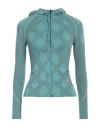 Ea7 Woman Sweatshirt Turquoise Size L Polyamide, Polyester, Elastane In Blue