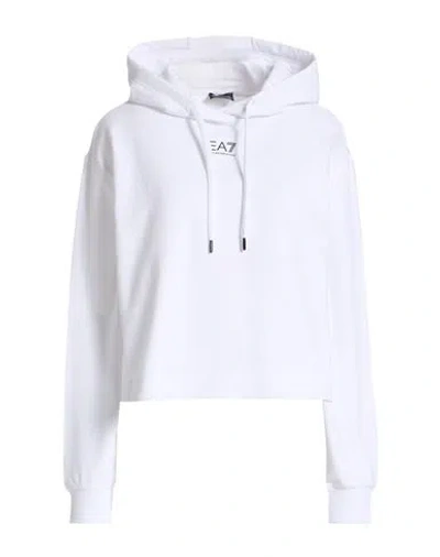 Ea7 Woman Sweatshirt White Size L Cotton, Elastane