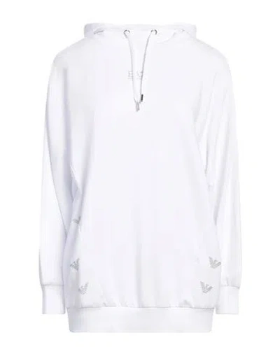 Ea7 Woman Sweatshirt White Size L Cotton, Modal, Elastane