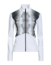 Ea7 Woman Sweatshirt White Size L Polyester, Elastane In White